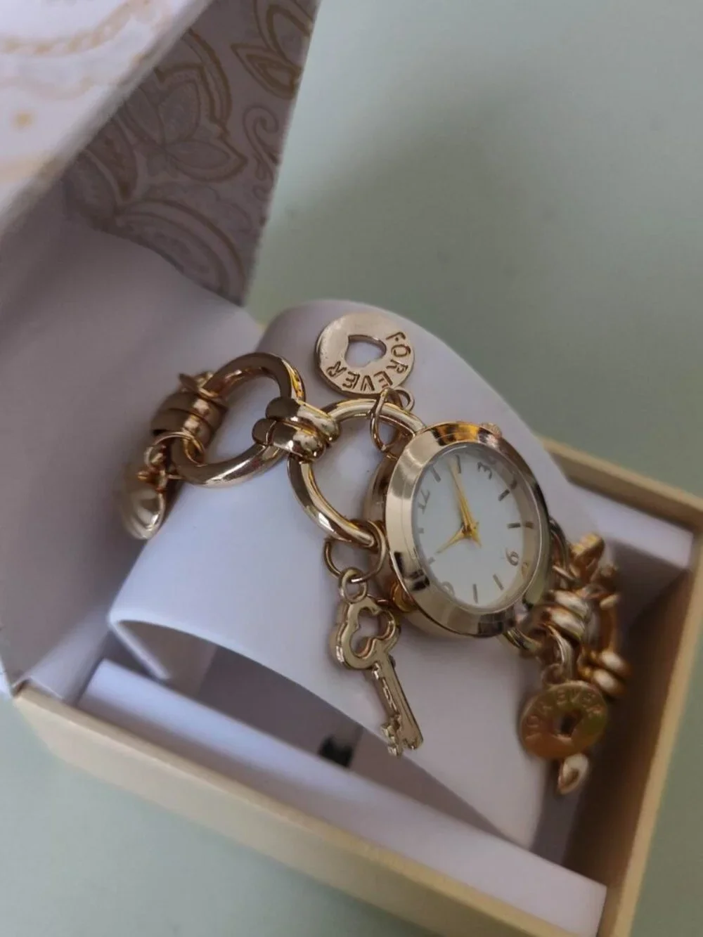 Charter Club Gold charm watch